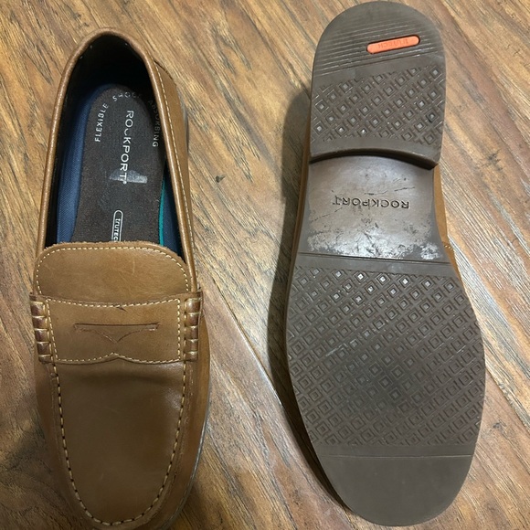 ROCKPORT Mens Tan PRESTON Penny Loafers Shoes Size 9.5 Casual Classic Style - Picture 4 of 7